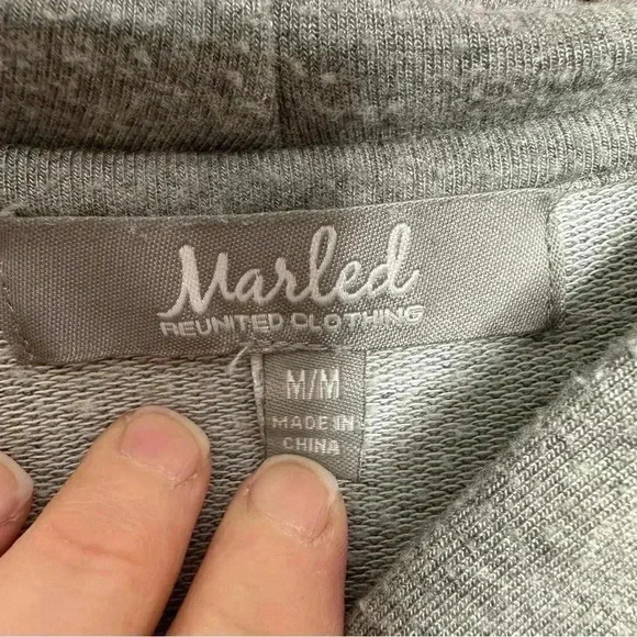 Marled  Reunited Hoodie Love Grey/White/Pink/Red Size Medium - Picture 4 of 16